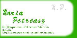 maria petreasz business card